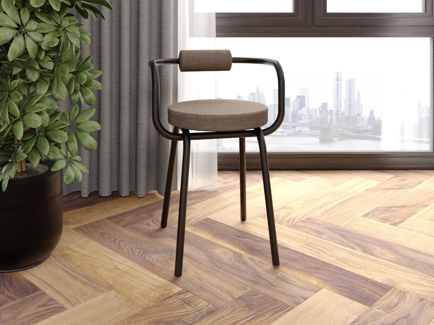 Стул обеденный с мягким сиденьем и спинкой