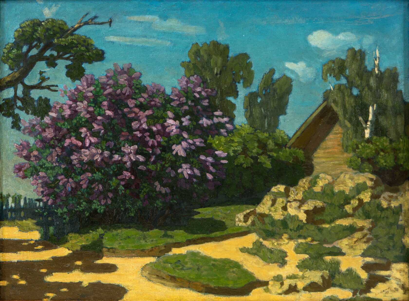 17. Николай Крымов. Куст сирени в саду.