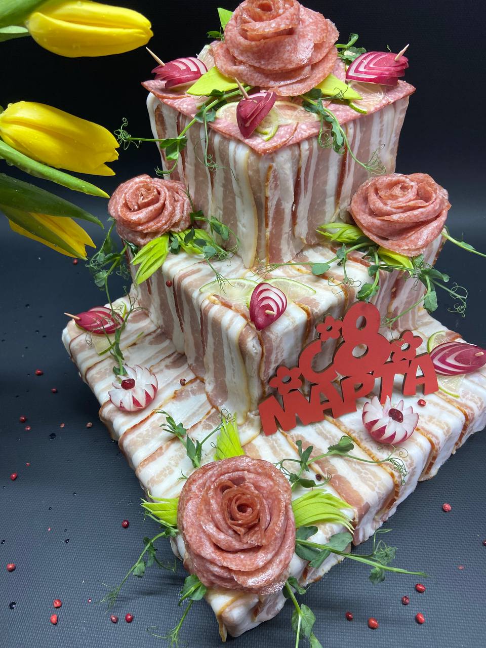 Большой праздничный мясной торт 5 — фото 4 Большой праздничный мясной торт 5 — фото 4