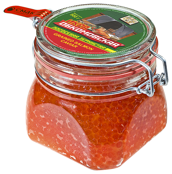 Икра горбуши 500гр в стеклянной банке купить с доставкой в Новосибирске ...