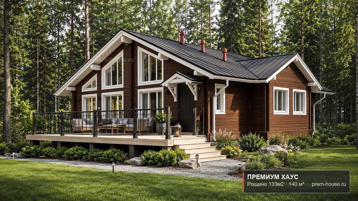 Проект дома «Рощино 133м2» в стиле Скандинавский — 140,63 м²
