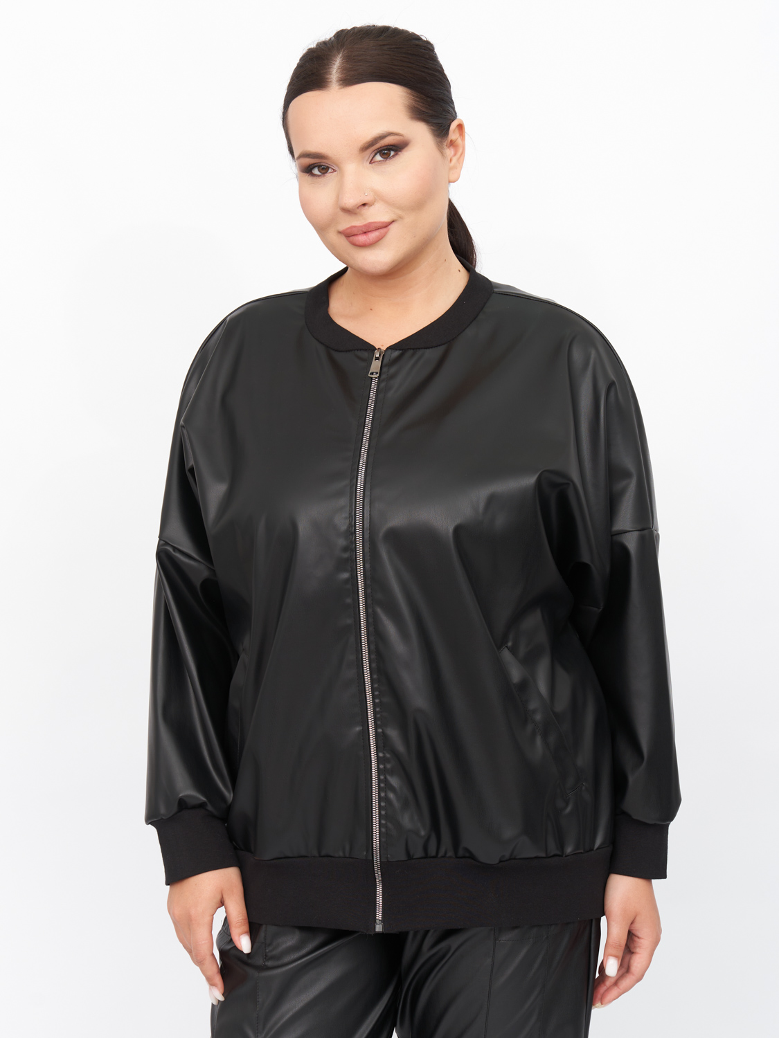 Бомбер из эко-кожи 2sGA00109BLK01