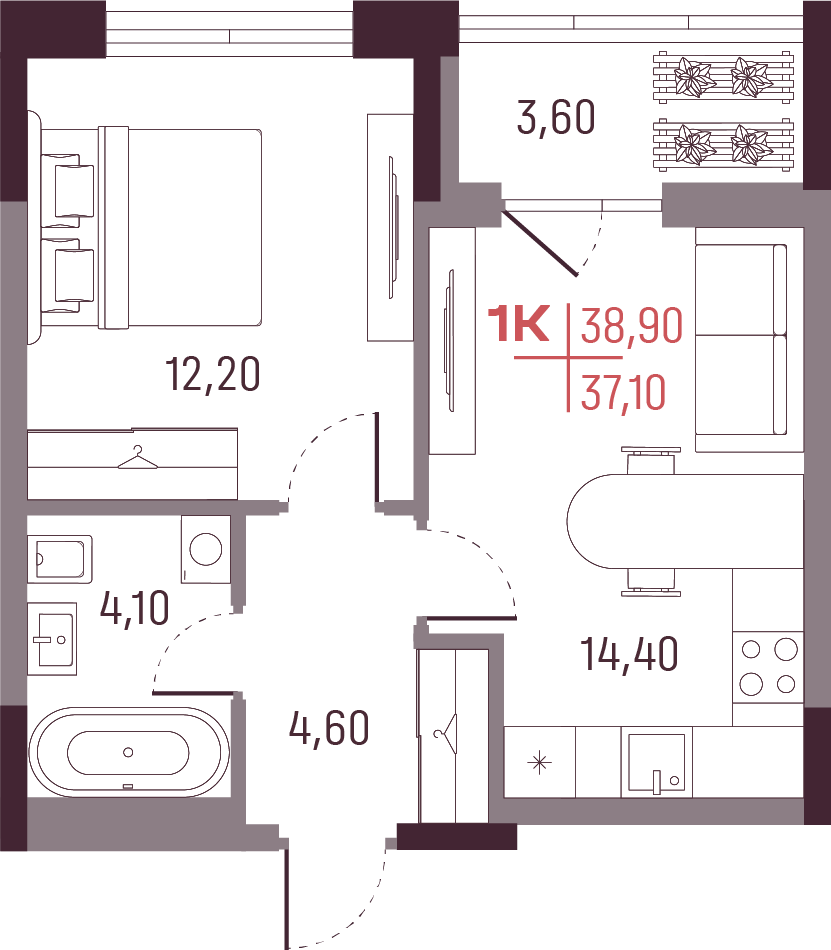 ЖК «А ПЛЮС» - купить квартиру студию 34,8 м² в Академическом районе от  застройщика | Девелопмент-Юг