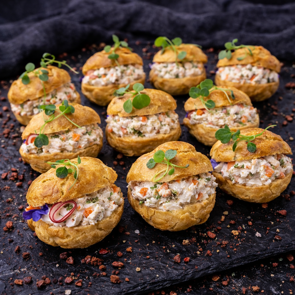 Профитроли с курицей и крем-чизом — 35 г