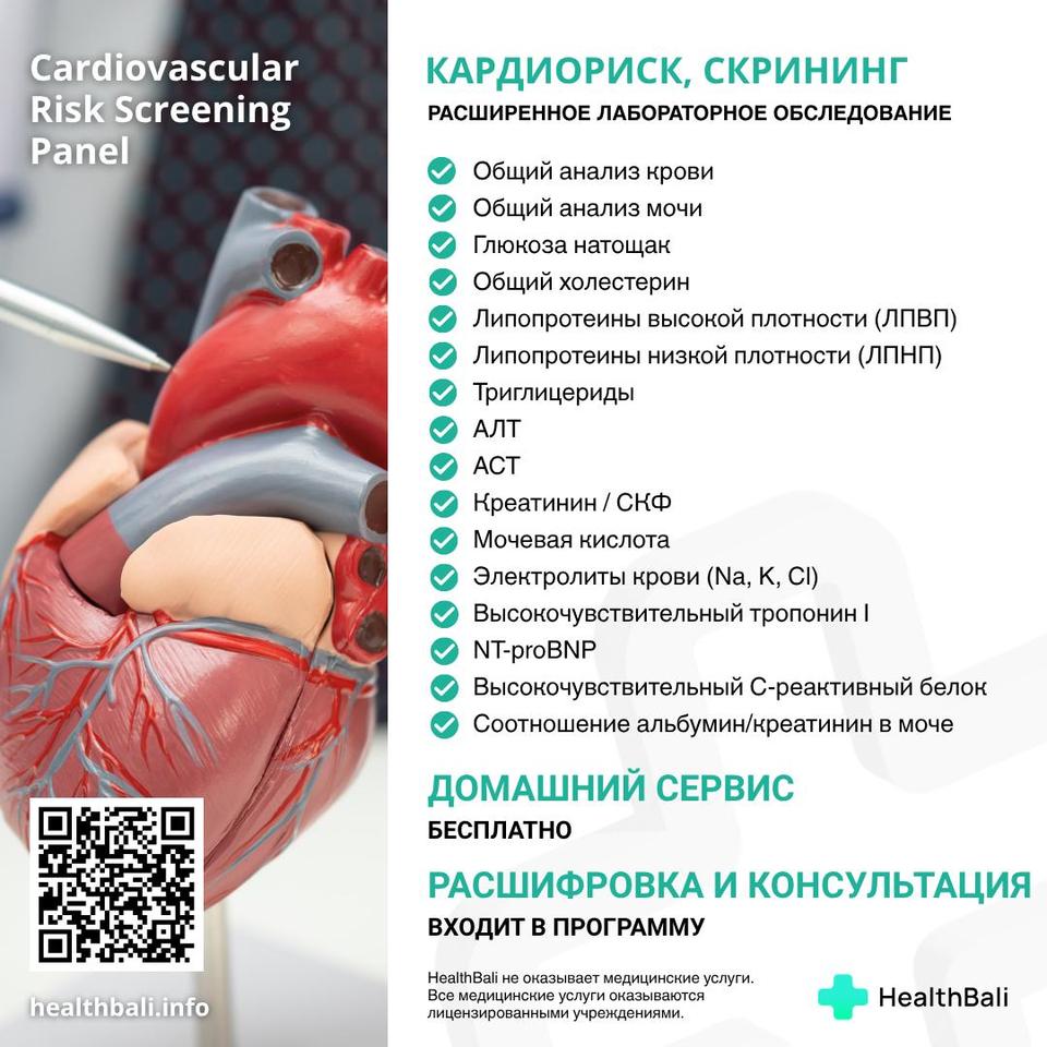 Кардиориск, скрининг – Состав программы