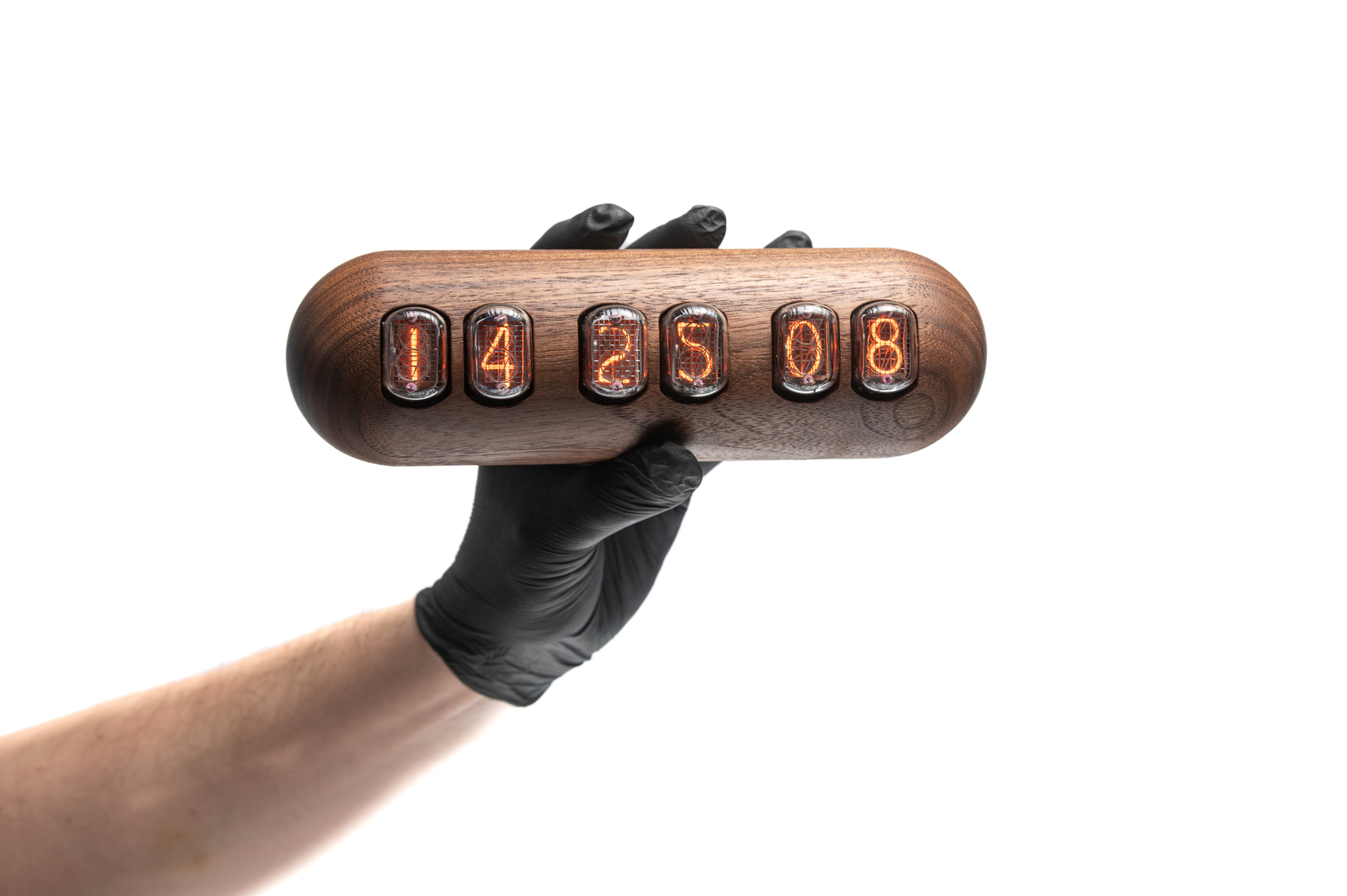 Capsule: Walnut nixie clock, view 2