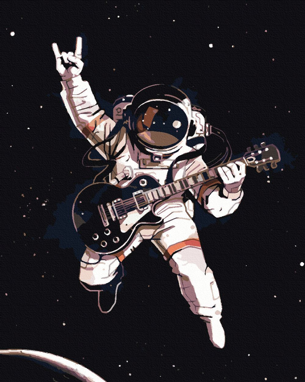 Космонавт с гитарой в космосе