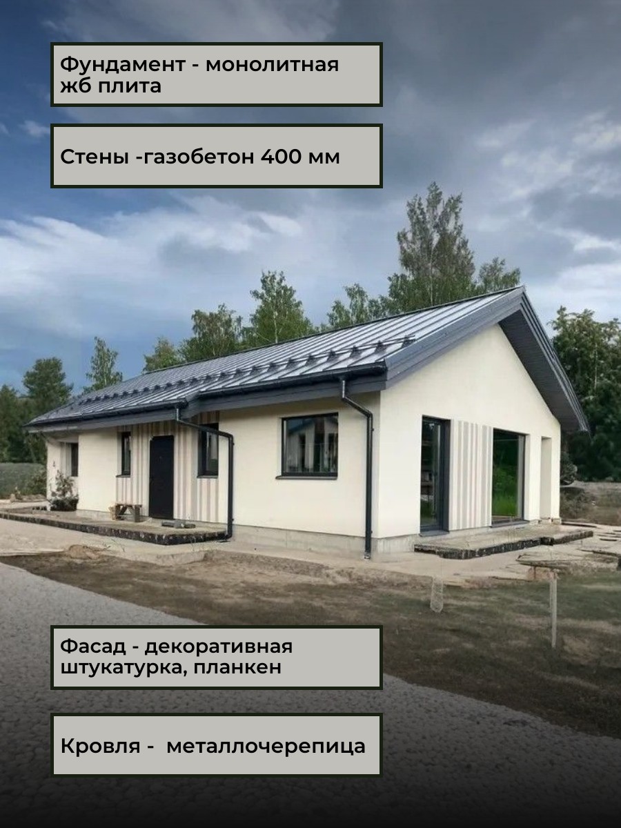 Проект дома 126 м2 / Газобетон / 1 этаж  — фото 5