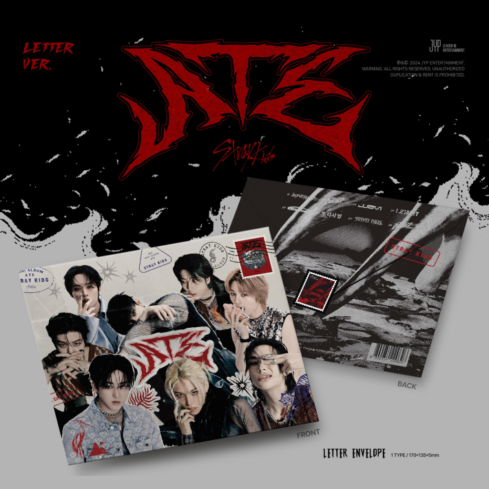 Мини-альбом Stray Kids ATE (Letter Ver.) — конверт и фото участников