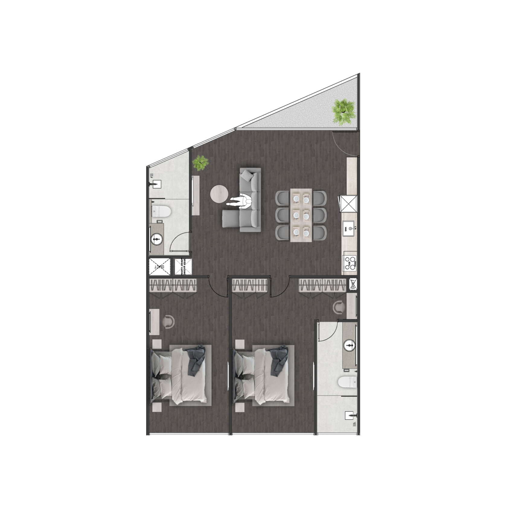Unit 4418 — 2 Bed · 94.62 m²