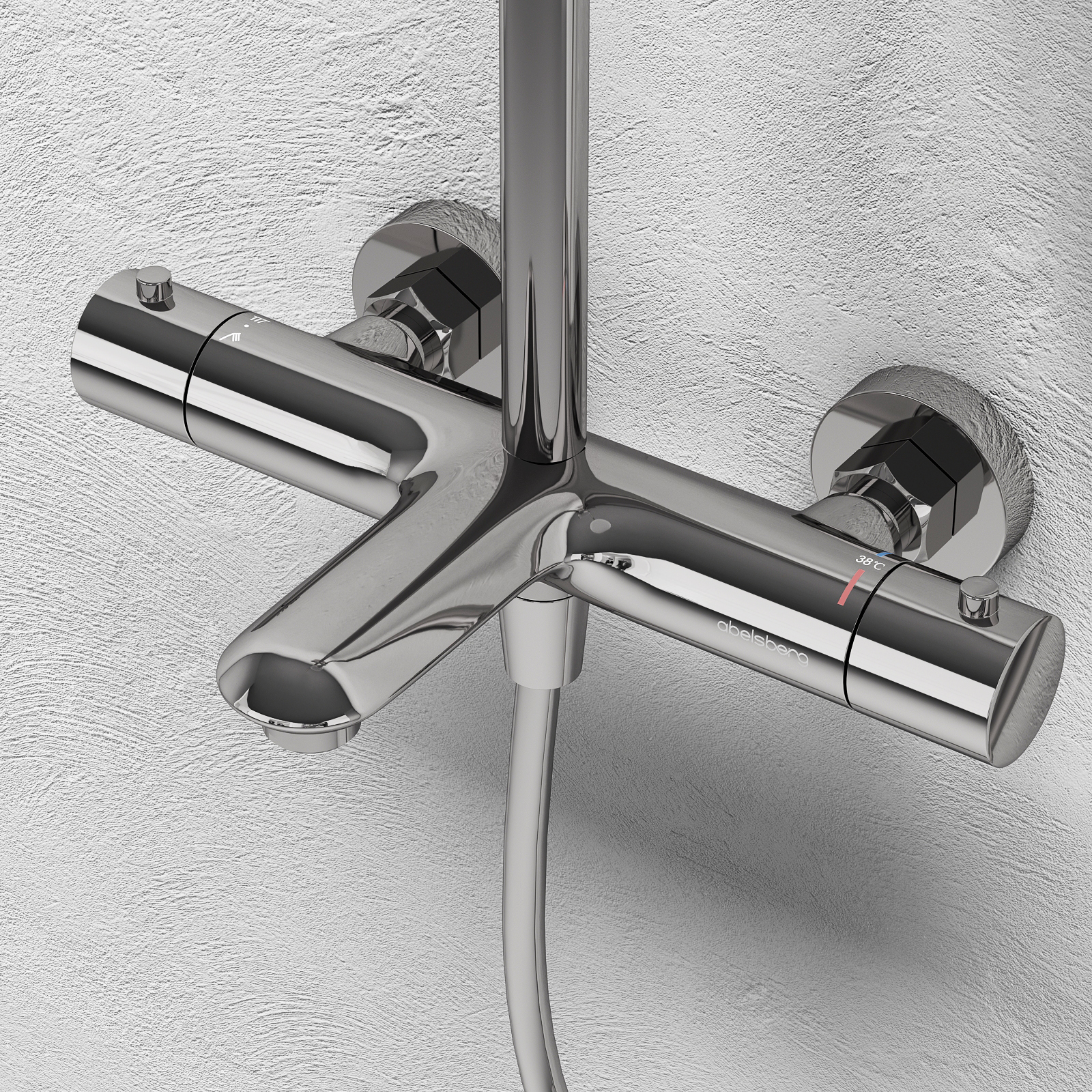 Душевая система Perfecta с изливом, круглая, глянцевый хром