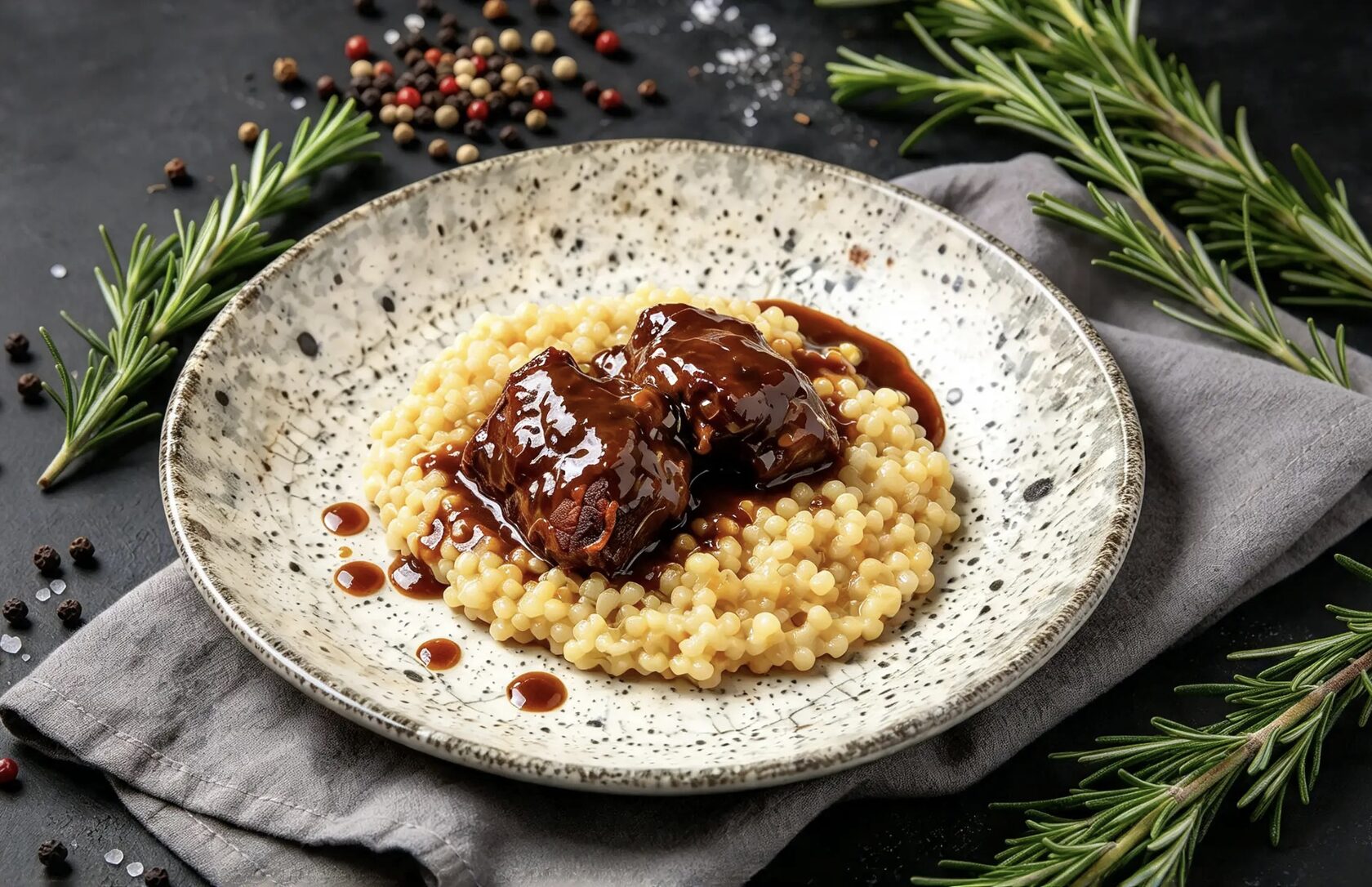 Slow-Braised Beef Cheeks with Ptitim