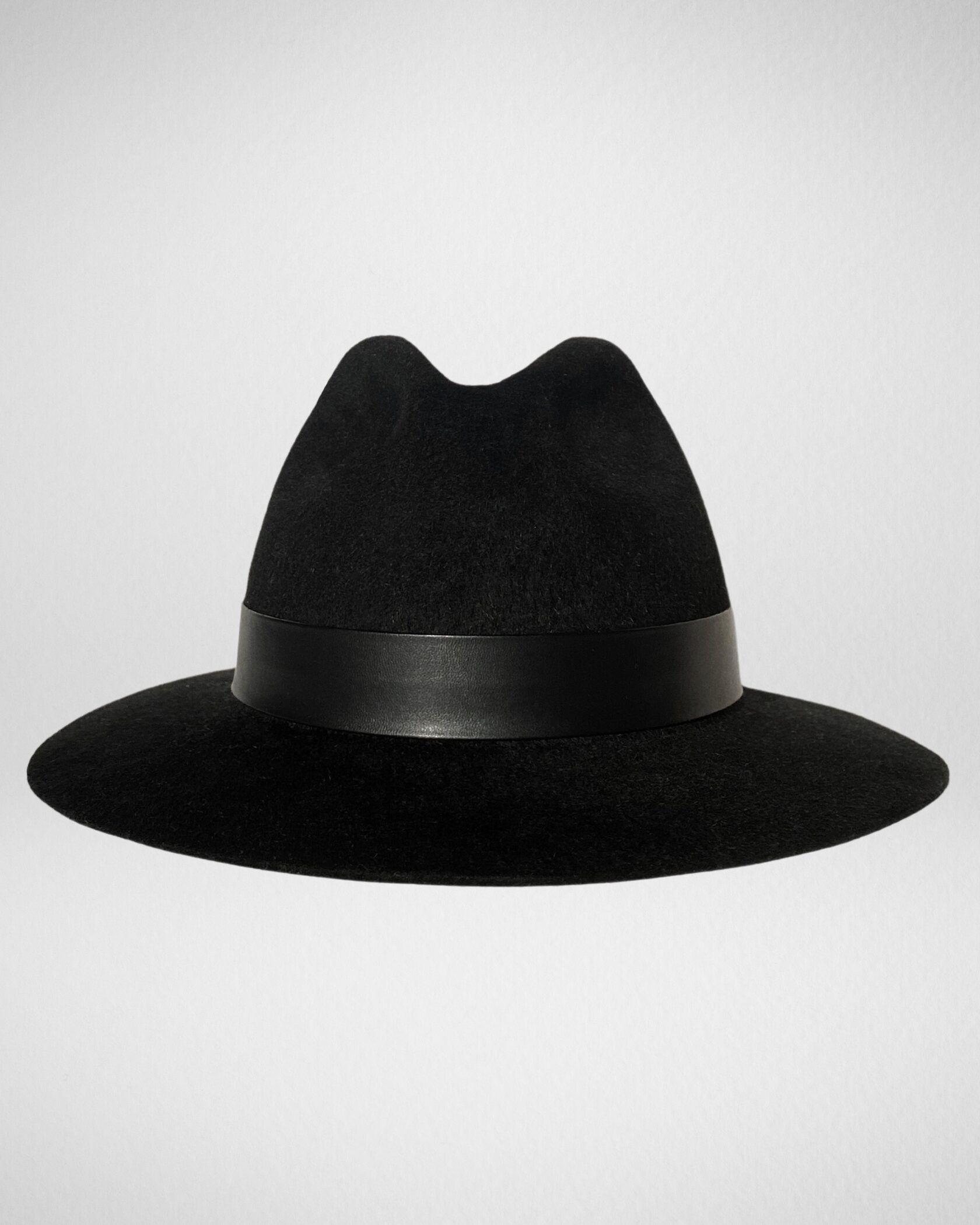 Black fur felt classic fedora hat