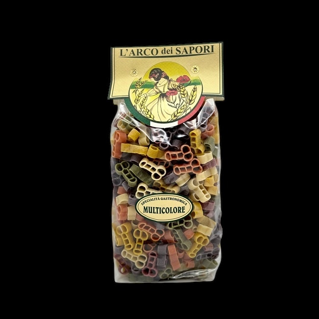Паста анатомическая 5 вкусов 500 г, Minchiette Multicolori Pastificio Curti 500 gr