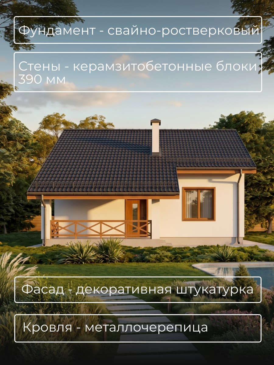 Проект дома 115 м2 / Керамзитобетон (Газ — фото 6
