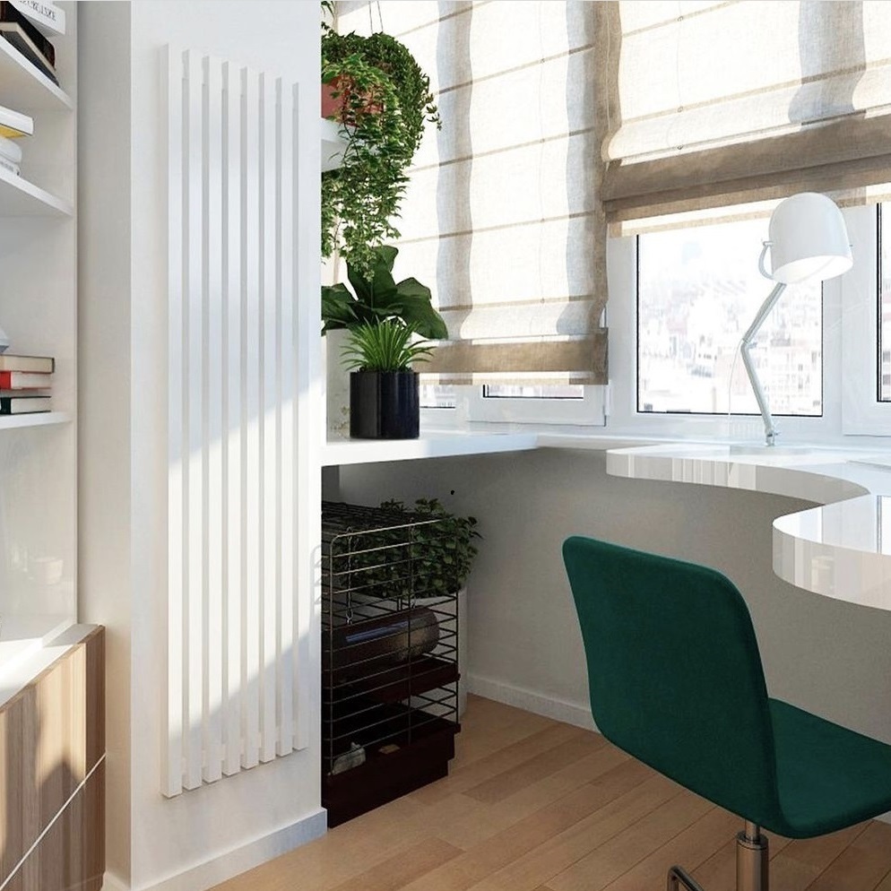 Вертикальный радиатор Velar Q40 V (WH Steel Q V) 40х40 цвет белый с ...