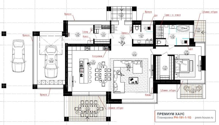 Планировка дома Райт КВ-189, 191 м²— Премиум Хаус