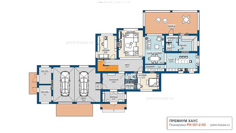 Планировка 1 этажа дома Райт КВ-381, 381 м²— Премиум Хаус
