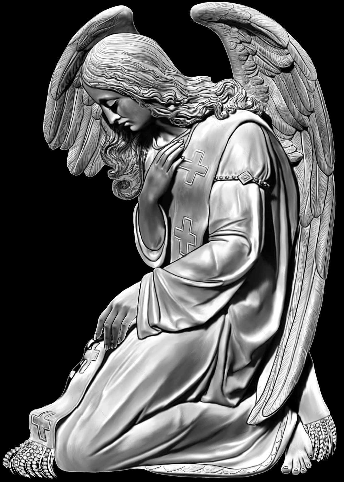 Скорбящий ангел на памятник