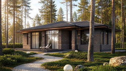 Визуализация проекта дома Райт КВ-138 — в стиле Райт, фото 3