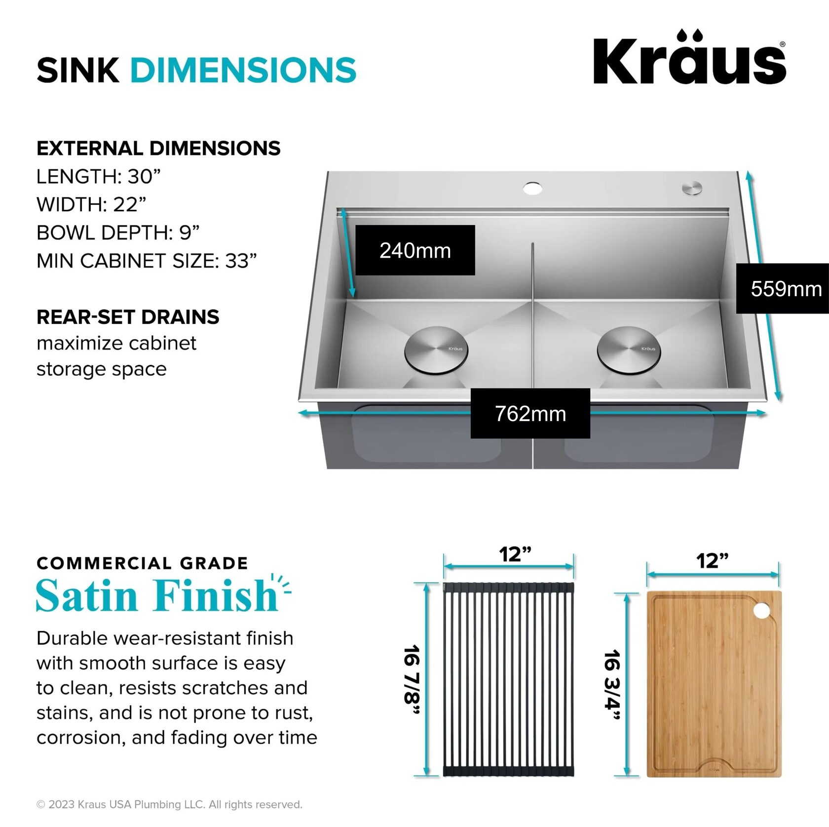 Кухонна мийка Kraus KWT302-30 - изображение 7