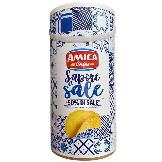 Чипсы картофельные c пониженным содержанием соли (-50%) SAPORE DI SALE, AMICA CHIPS, 0,325 кг (туба)