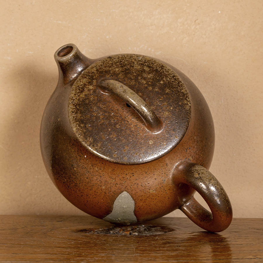 Чайник Нисин Тао дровяного обжига с пепельной глазурью