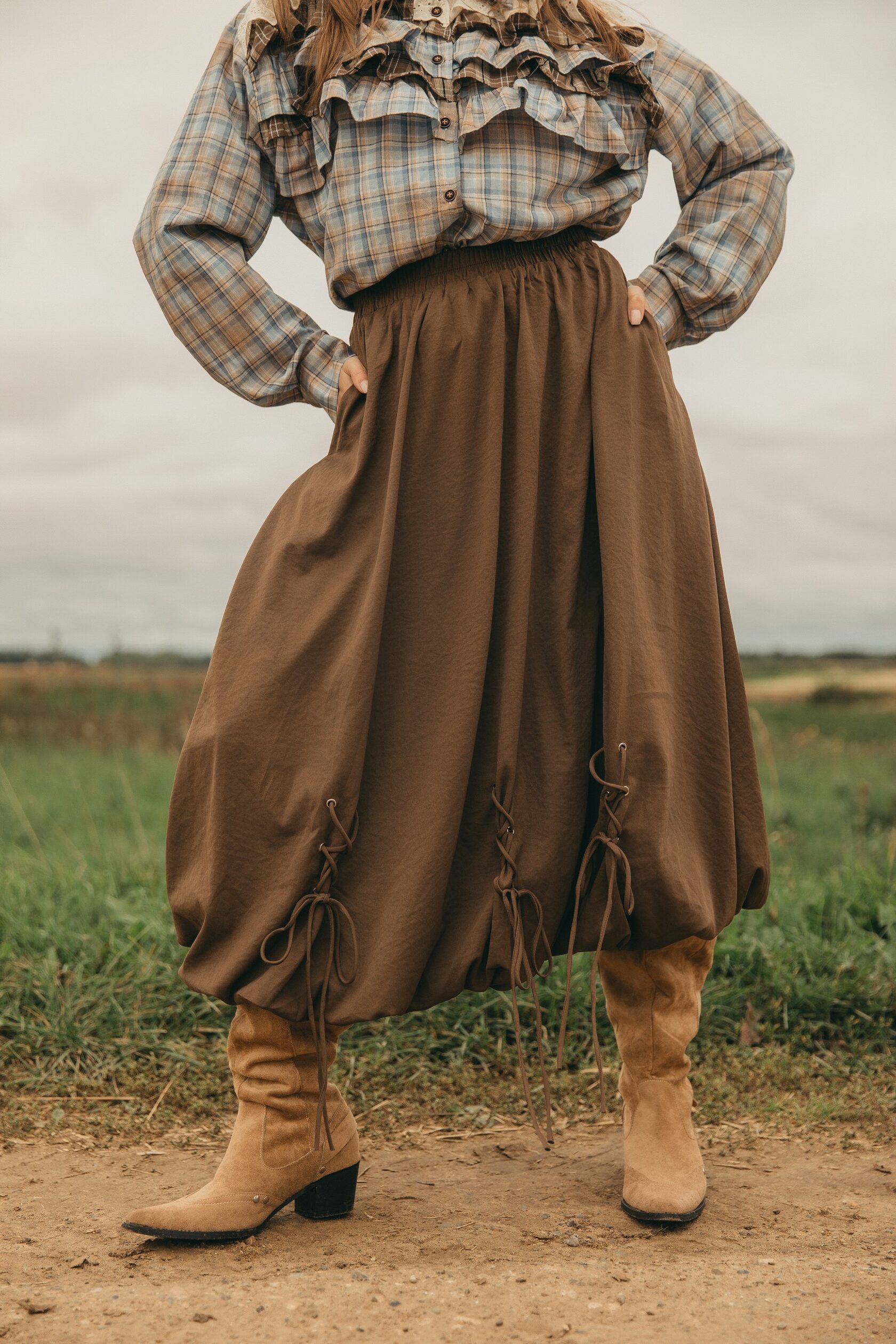 Юбка «Баллон» со шнуровкой