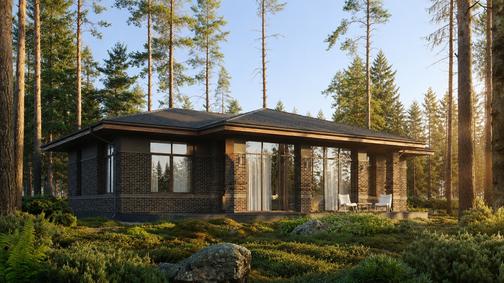Визуализация проекта дома Райт КВ-138 — в стиле Райт, фото 2