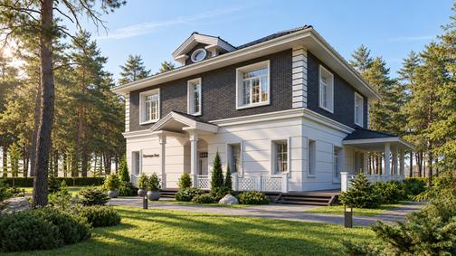 Дом в классическом стиле Репино Парк — проект, 270 м² — Визуализации дома, фото 2 — Премиум Хаус