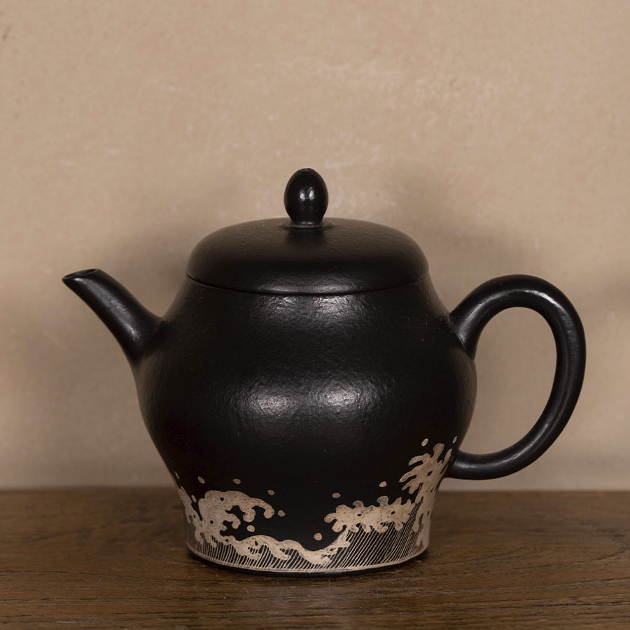 Чайник исинский мастер У Юйфэн с серебряной глазурью