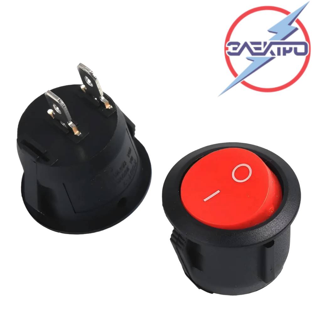 Кнопка красная круглая маленькая Электро