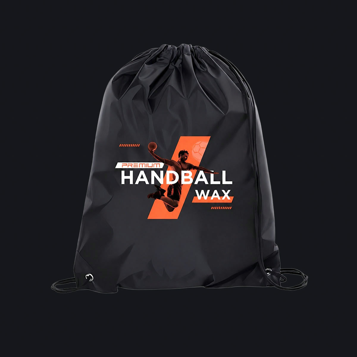 Чёрная спортивная сумка-мешок Handball Wax, объёмный вид
