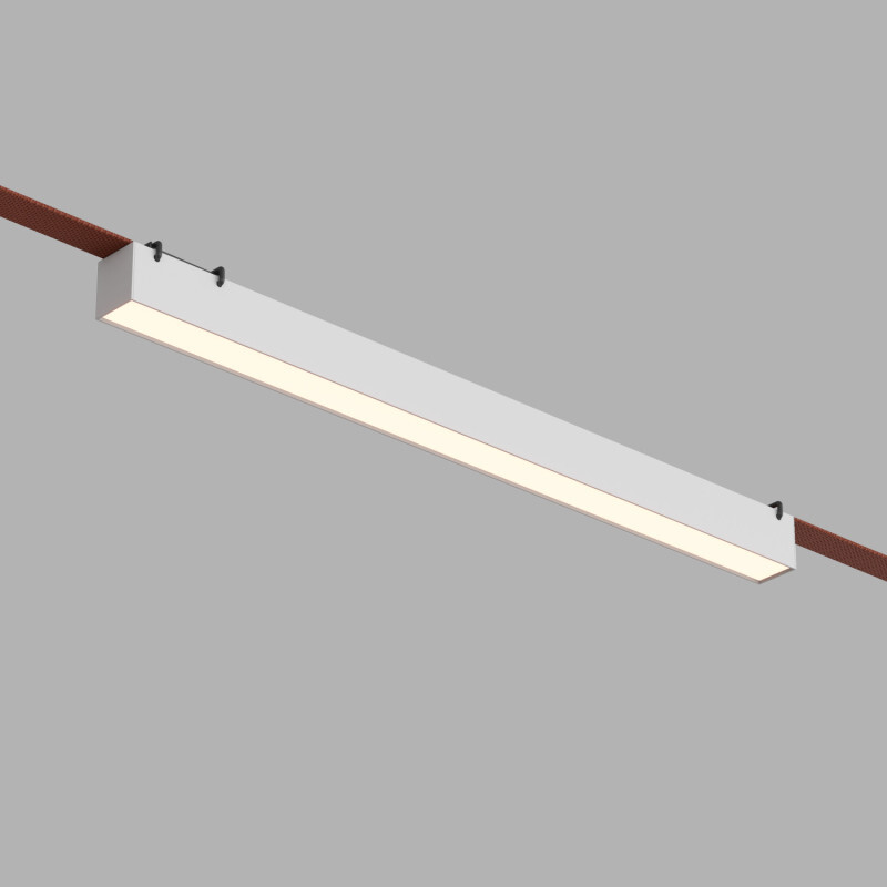 Cветильник для трека-ремня Belty серия Linear светодиодом L642*W40*H45мм 48V 24W RA90 120° 3000K IP20 белый алюминий Denkirs DK5577-WH DK5577-WH