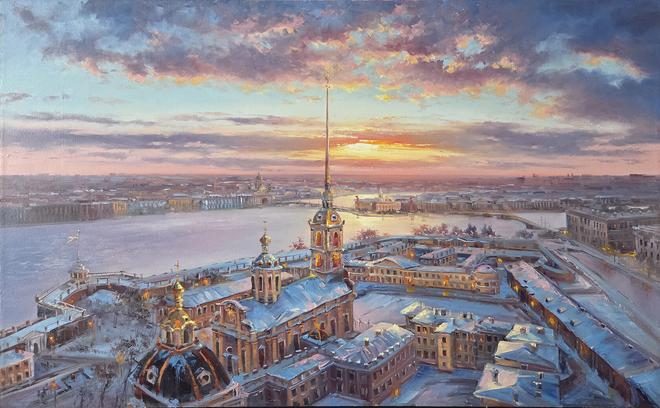 Картина «Закат над городом» - Полюткин Олег