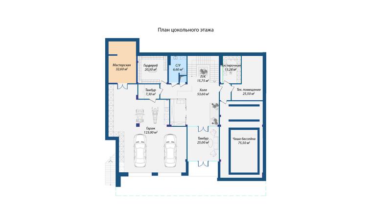 Планировка 3 этажа дома Футуризм МП-770, 770 м²— Премиум Хаус
