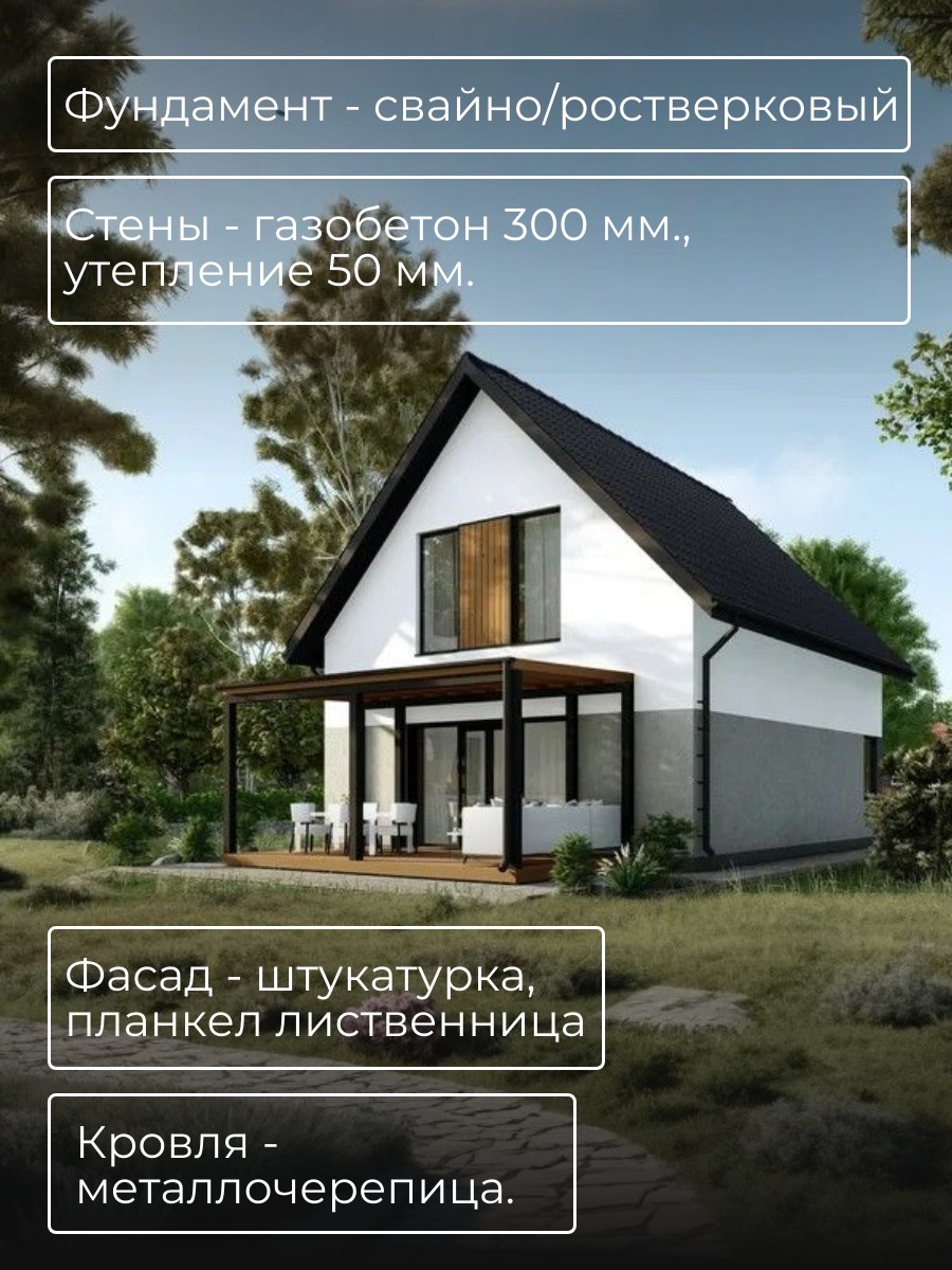Проект дома 103 м2 / Газобетон / 2 этажа — фото 5