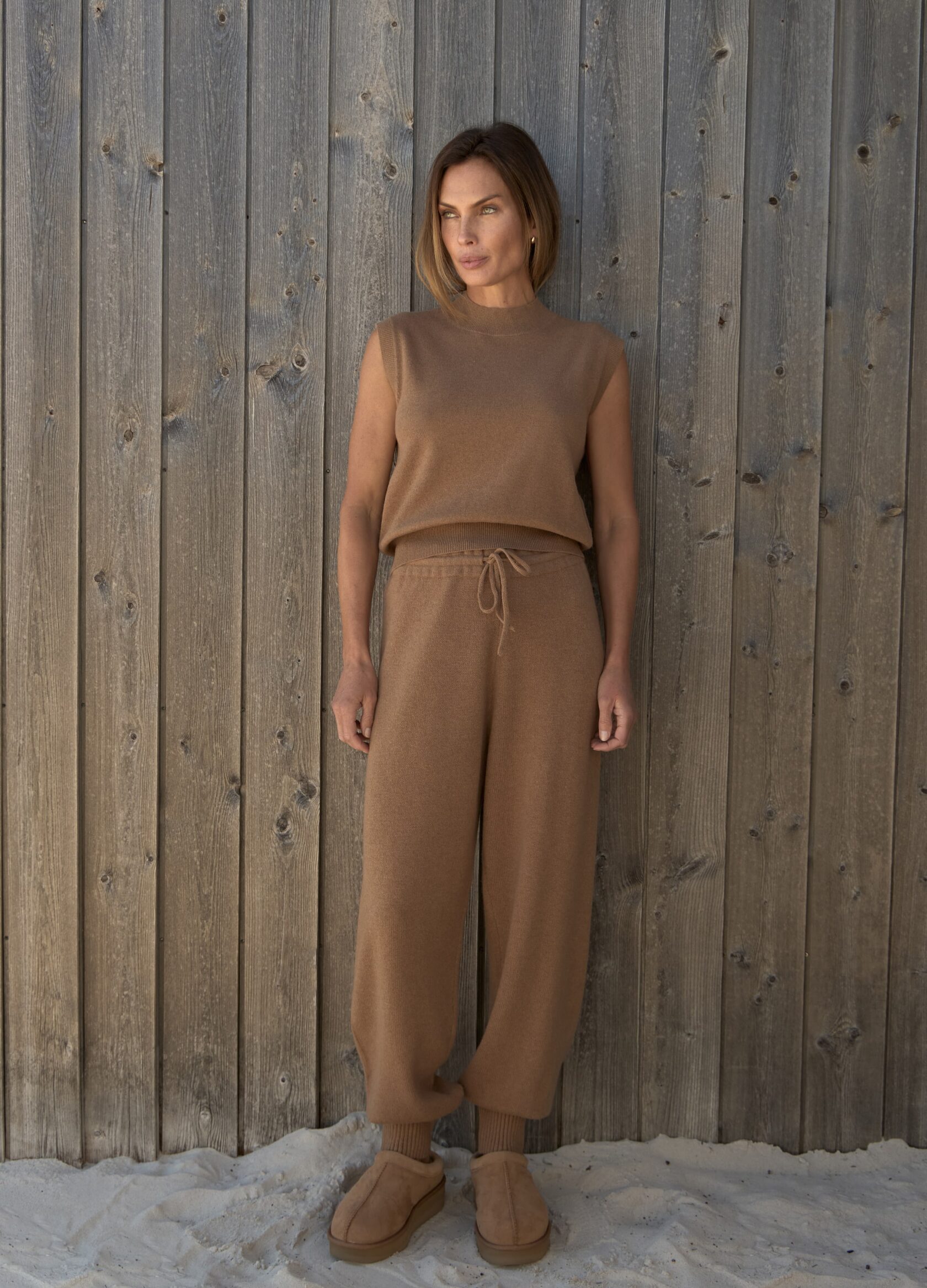 

Вязаный топ из 100% шерсти мериноса - Песочный, Camel;песочный