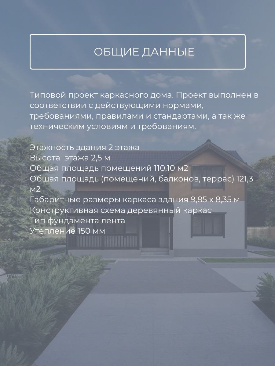 Проект дома 110 м2 / Каркасник / 2 этажа — фото 7