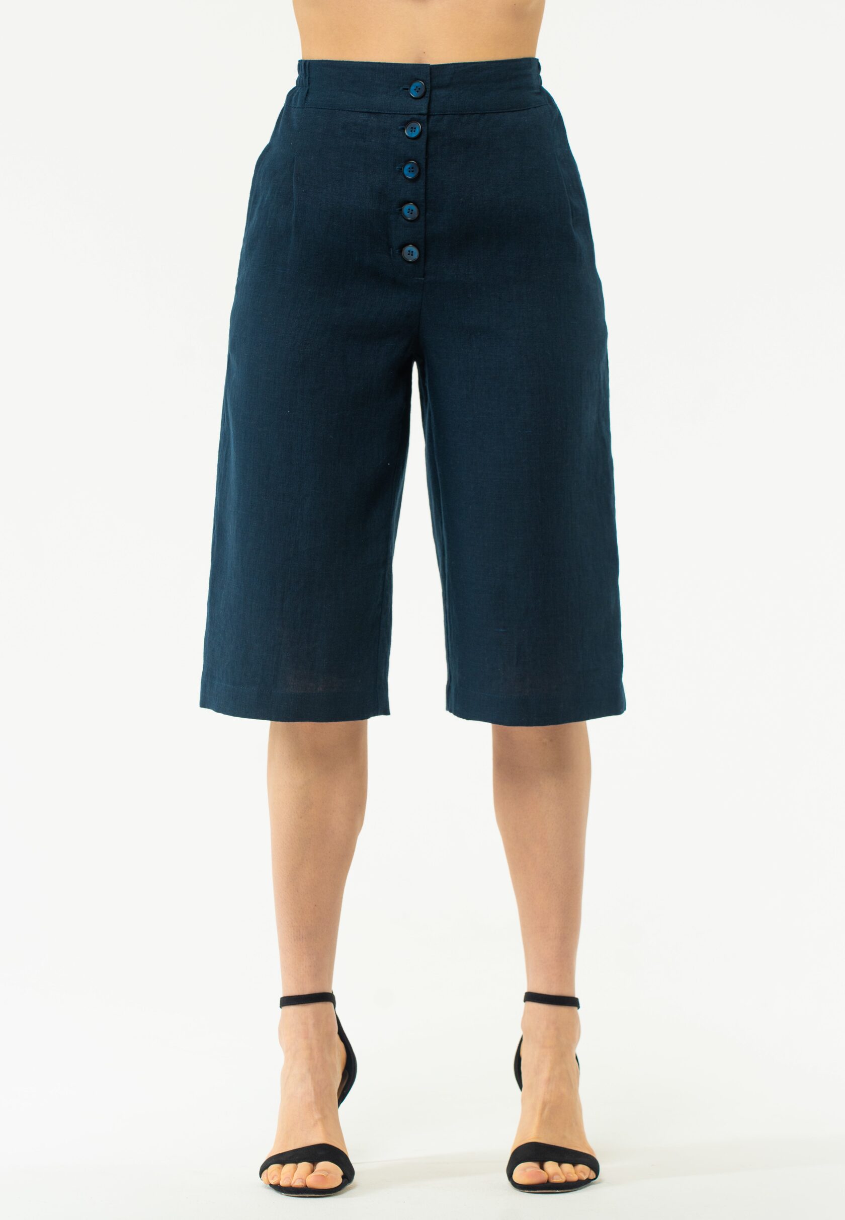 Шорты-бермуды летние женские из 100% льна