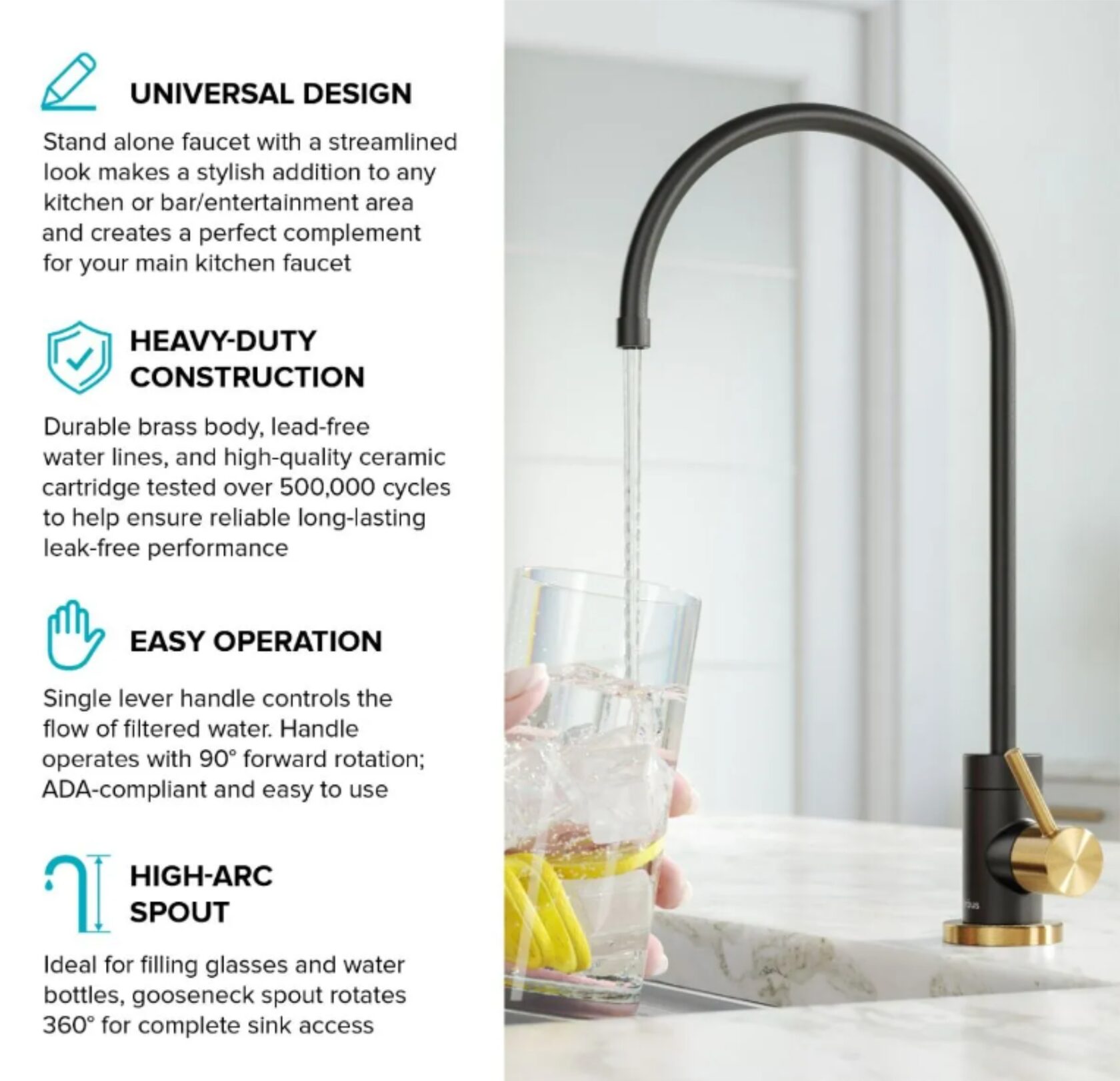 Кухонный смеситель Kraus FF-100BBMB - изображение 3