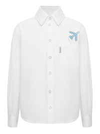 Рубашка белая вышивка «самолёт» белая