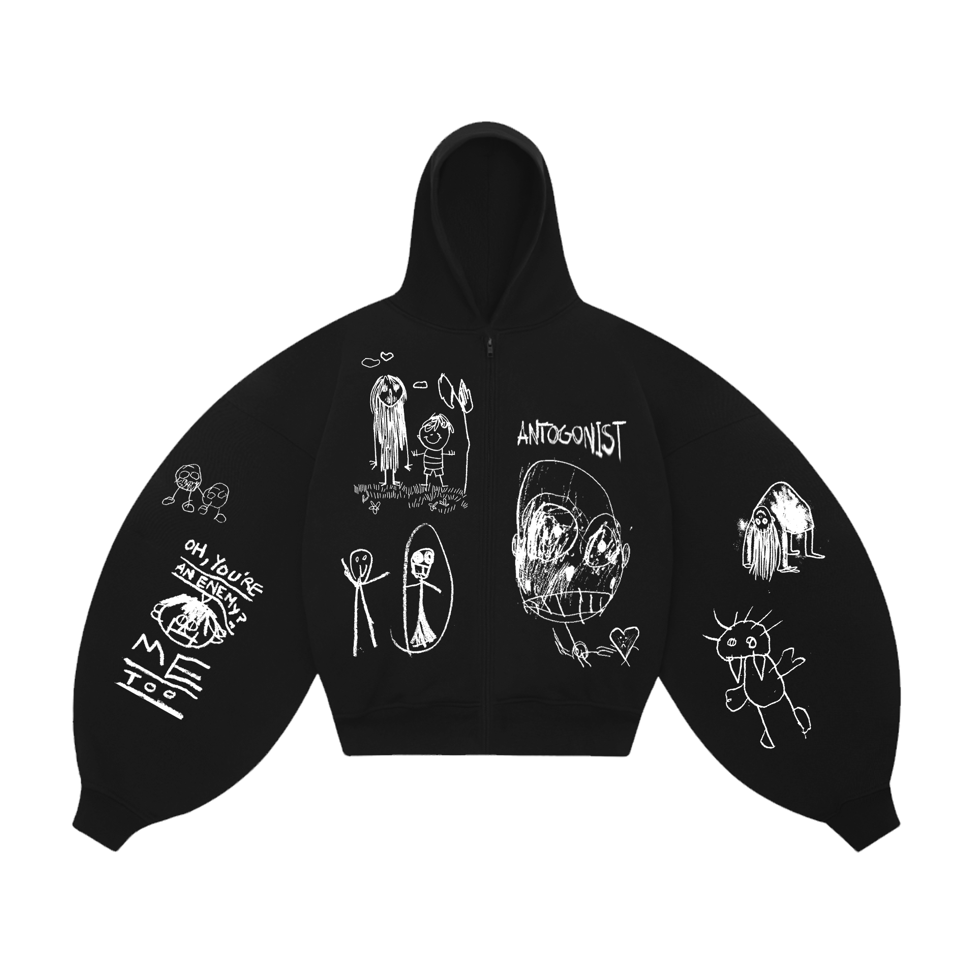 BLACK ZIP HOODIE “DRAFT”