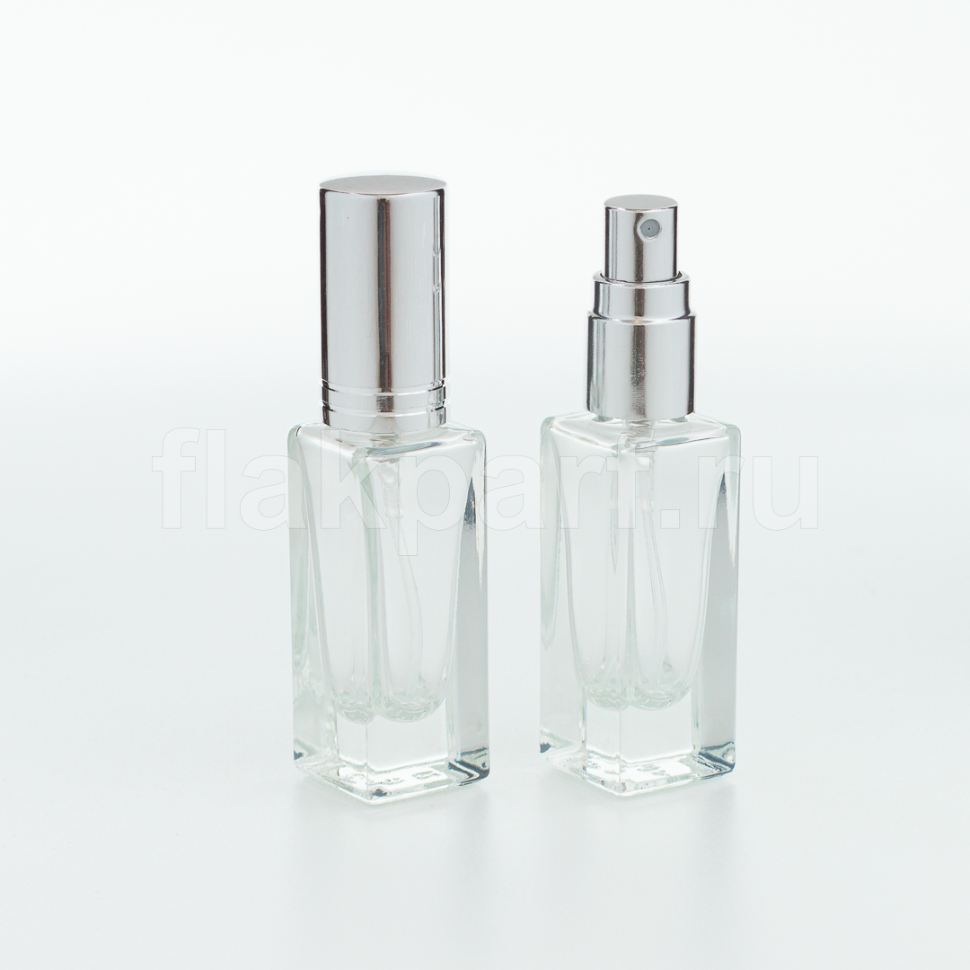 Флакон 5 мл., крышка металлическая серебряная с серебряным кольцом