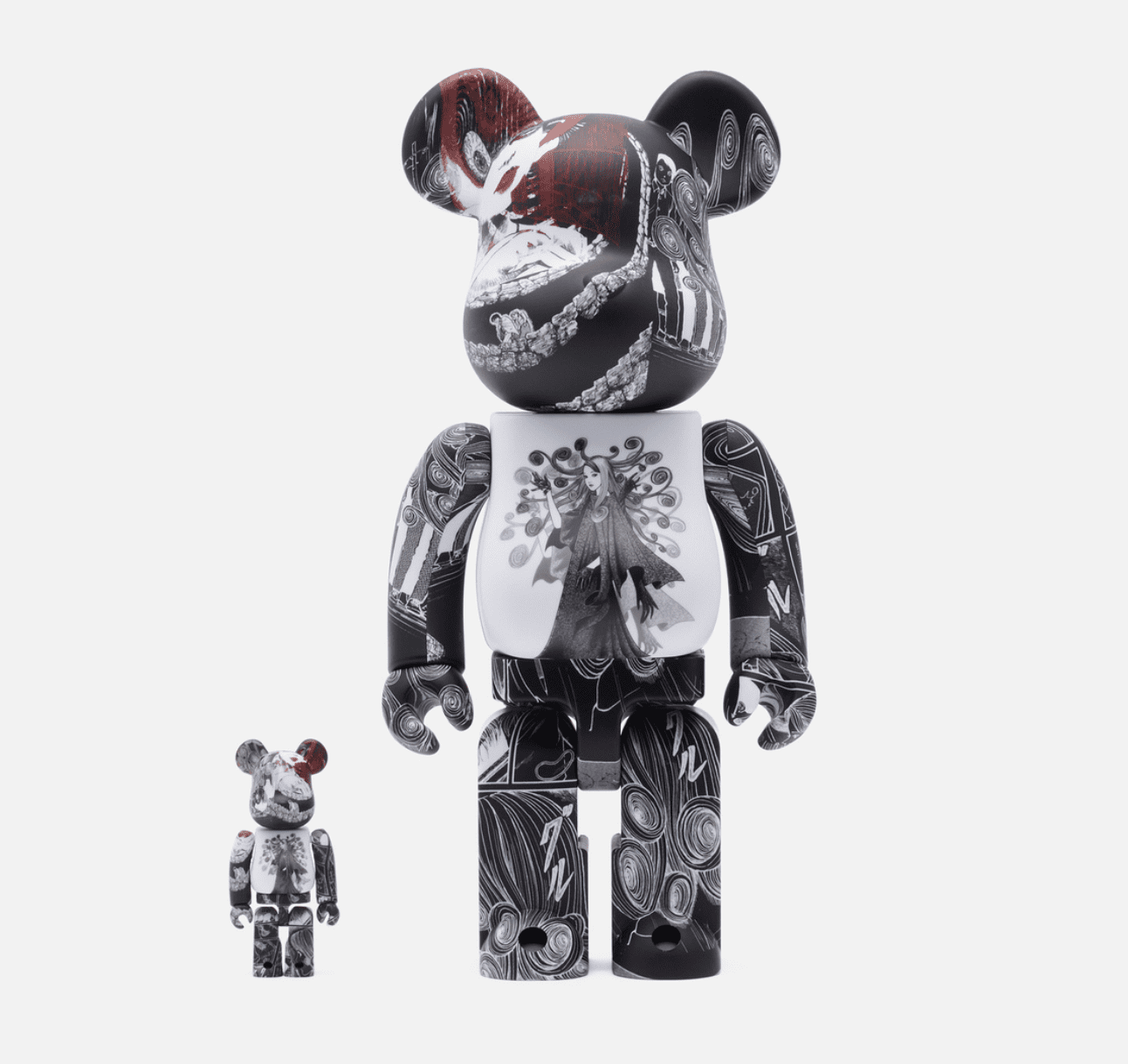 Bearbrick x S'YTE x Junji Ito Uzumaki 100% & 400% SetBearbrick x S