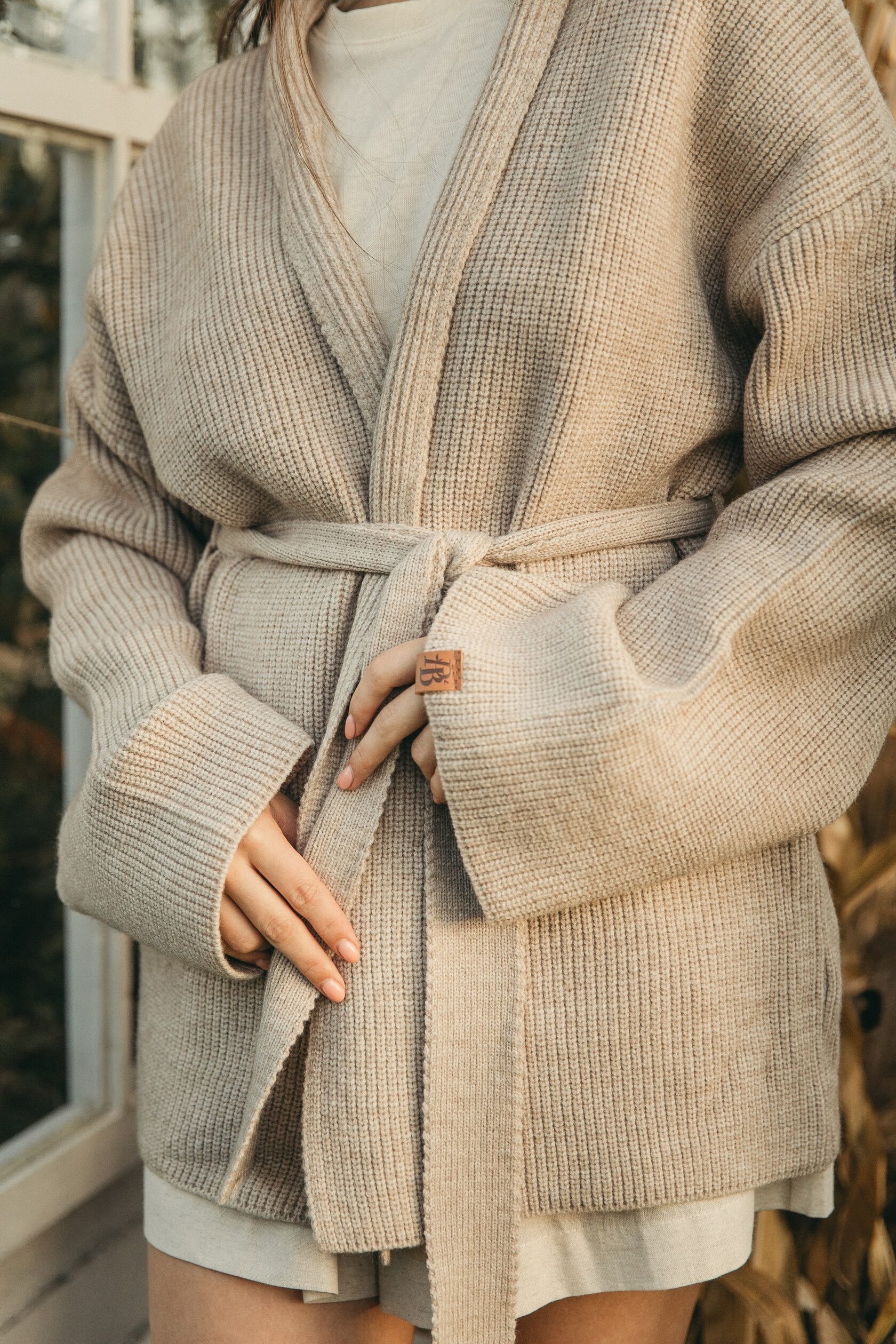 Кардиган с поясом «Тепло»