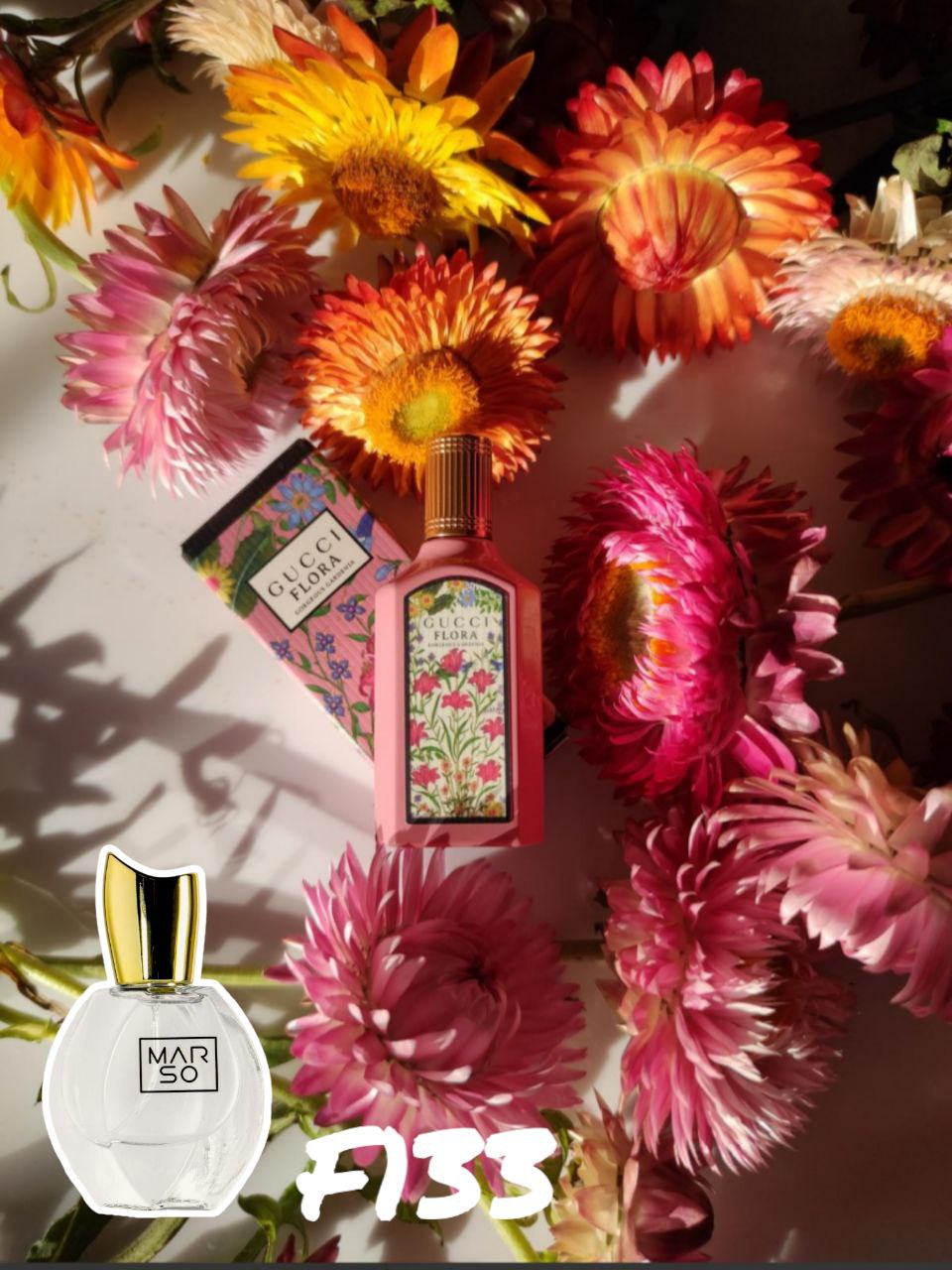 Marso F 133 создан для поклонников аромата Gucci Clora Gorgeous Gardenia.