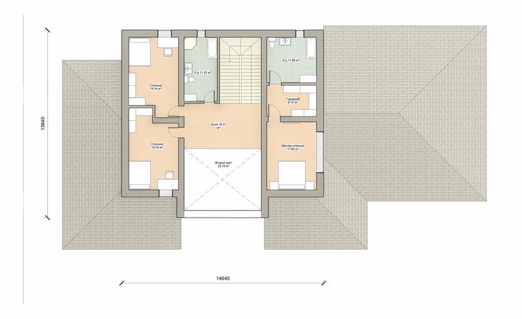 Планировка 2 этажа дома Репино 464 с гаражом, 467 м²— Премиум Хаус