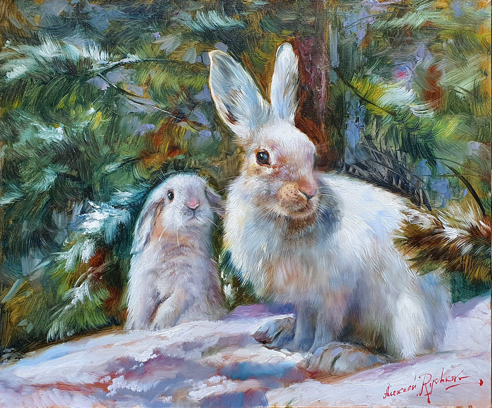 Картина «Под елью» - Рычков Алексей