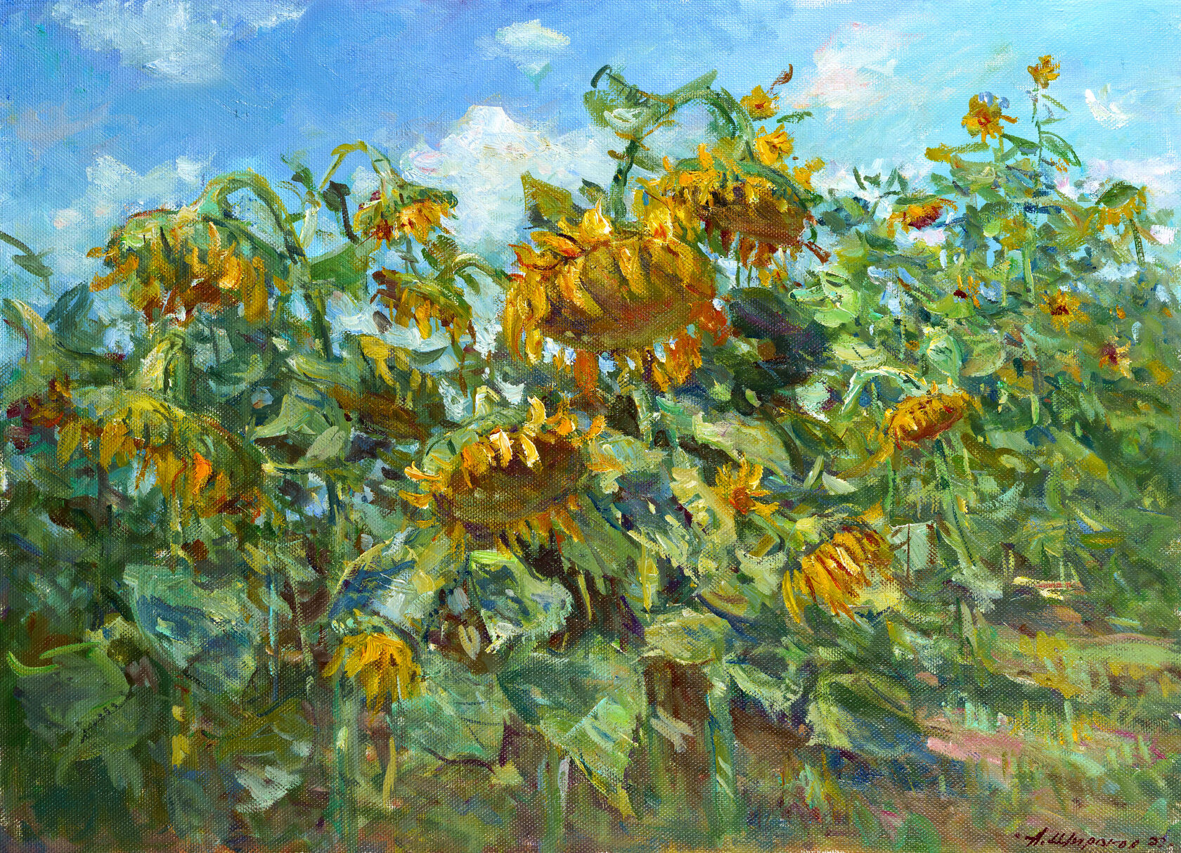 Автор картины sunflowers